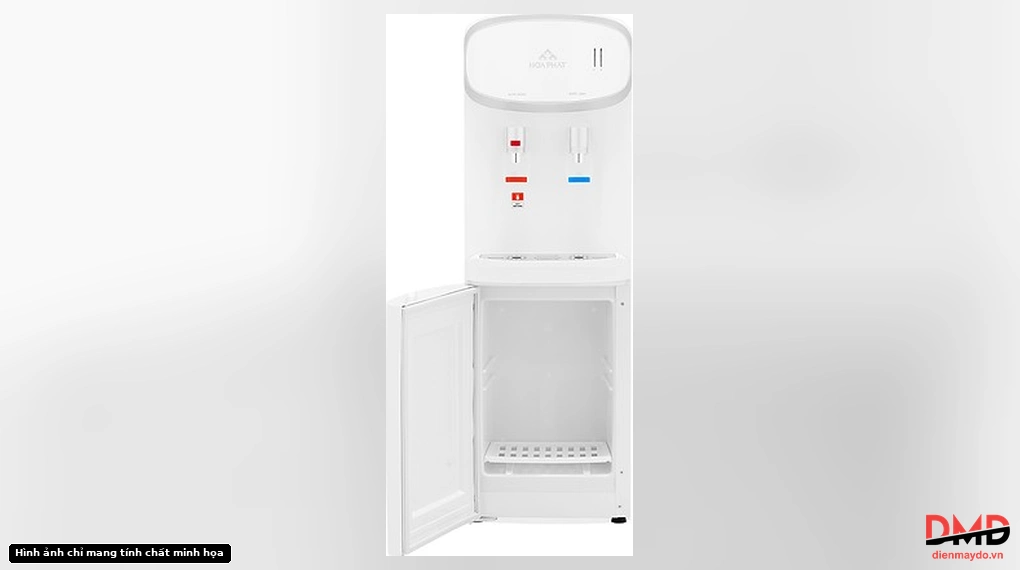Front view with open bottom cabinet of Cây nước nóng lạnh Hòa Phát HTL236 640W