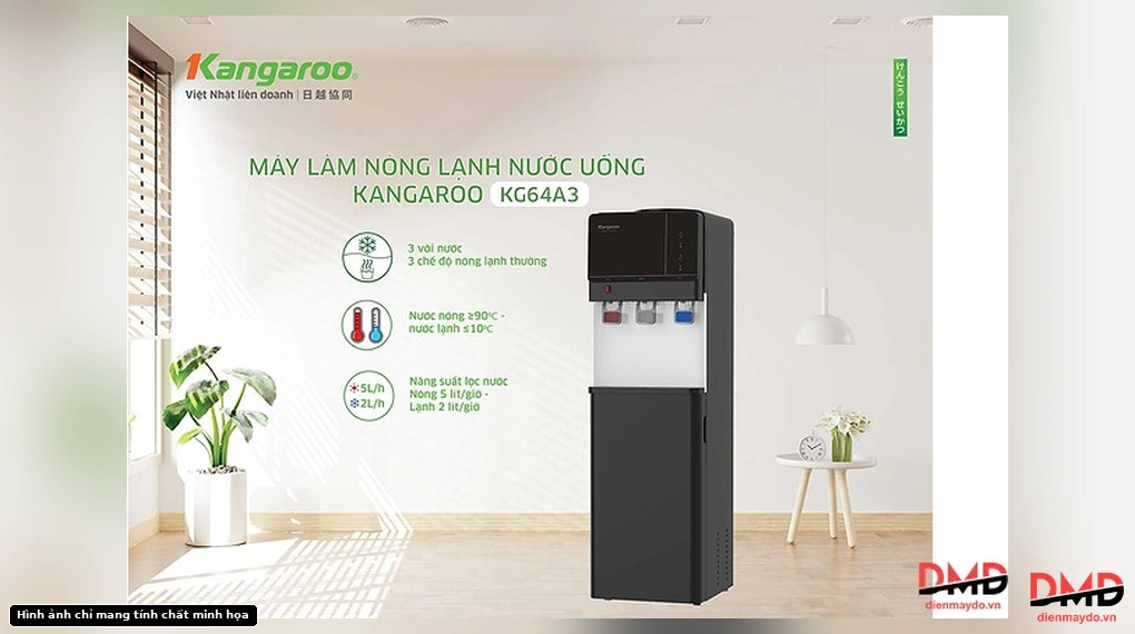 Kangaroo KG64A3 water dispenser in a lifestyle setting highlighting its features