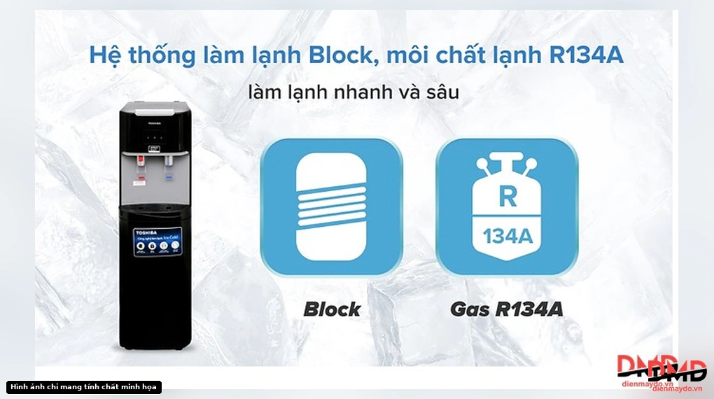 Cây nước nóng lạnh Toshiba RWF-W1669BV(K1) 650W - Hệ thống làm lạnh Block