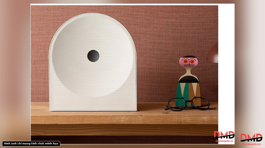 Samsung Music Studio 5 HW-LS50H/XV 70W white speaker on a wooden shelf