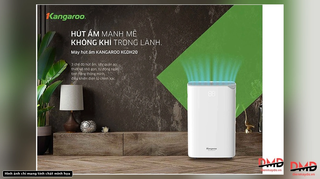 Máy hút ẩm Kangaroo KGDH20 20 lít in a living room setting