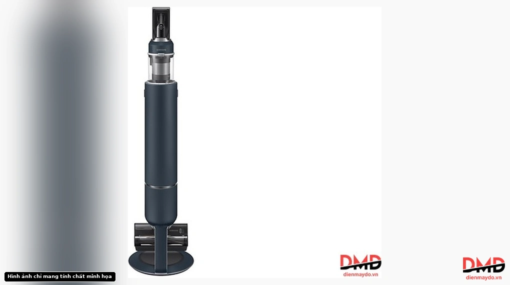 Front view of Máy hút bụi Samsung Bespoke Jet+ VS20B95993B/SV vacuum cleaner on its clean station
