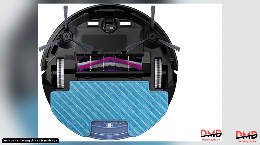 Bottom view of Robot hút bụi lau nhà Samsung POWERbot-E VR05R5050WK/SV with mopping pad