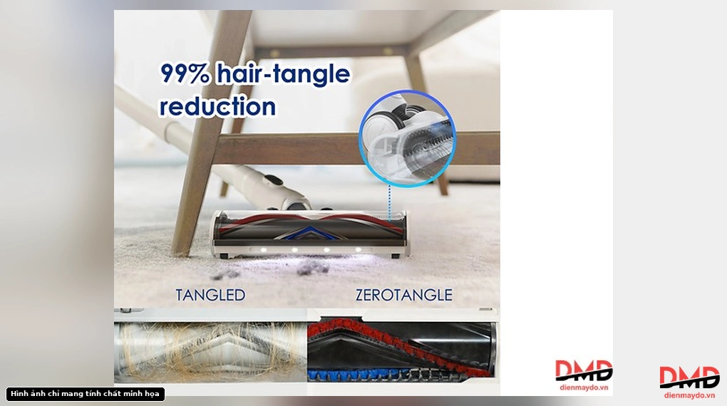 Máy hút bụi Tineco PURE ONE S15 Pro - ZeroTangle brush roller technology demonstration