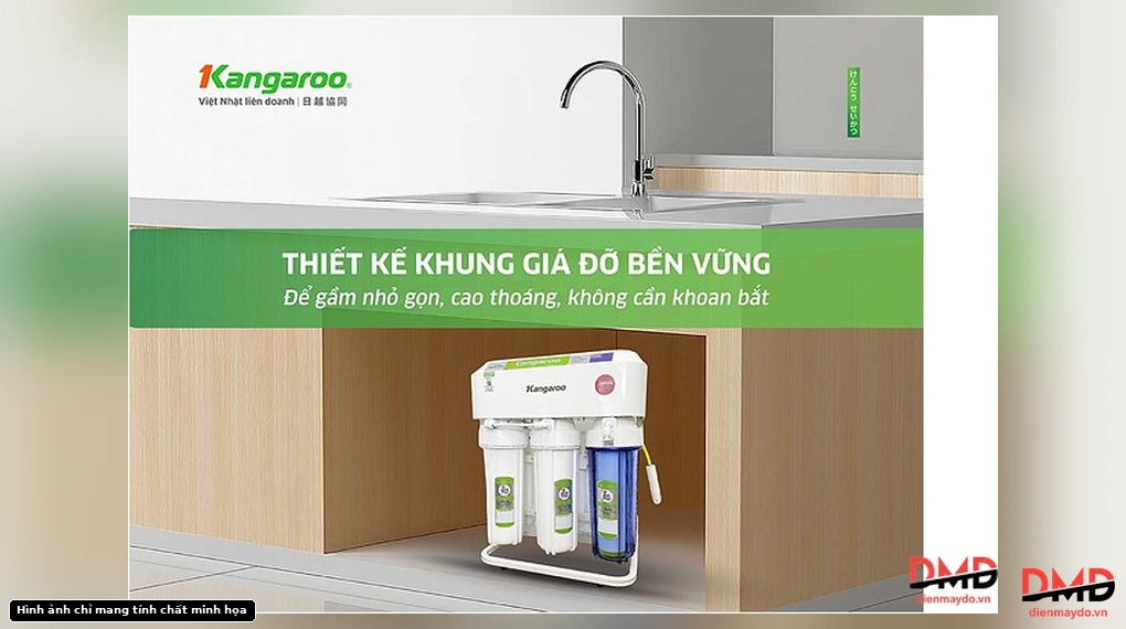 Máy lọc nước RO Hydrogen Kangaroo KG09K4-H1 9 lõi installed under a kitchen sink