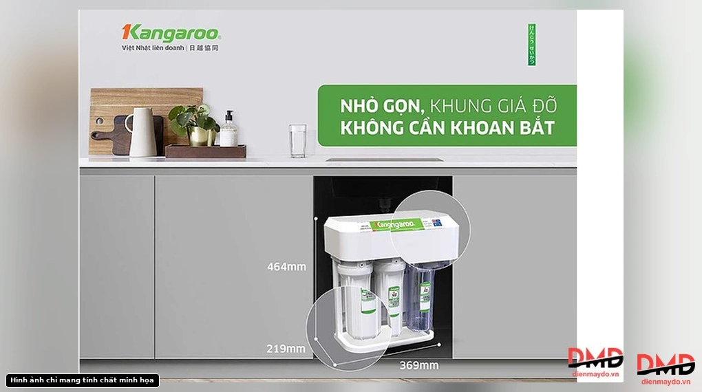Dimensions and installation of Máy lọc nước RO Kangaroo KGHP10K2 10 lõi