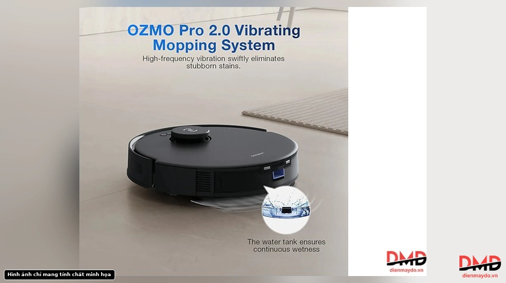 Ecovacs DEEBOT N20 PRO PLUS robot vacuum cleaner demonstrating OZMO Pro 2.0 Vibrating Mopping System