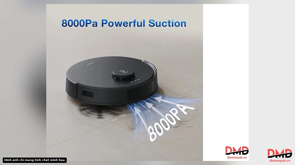 Ecovacs DEEBOT N20 PRO PLUS robot vacuum cleaner demonstrating 8000Pa powerful suction