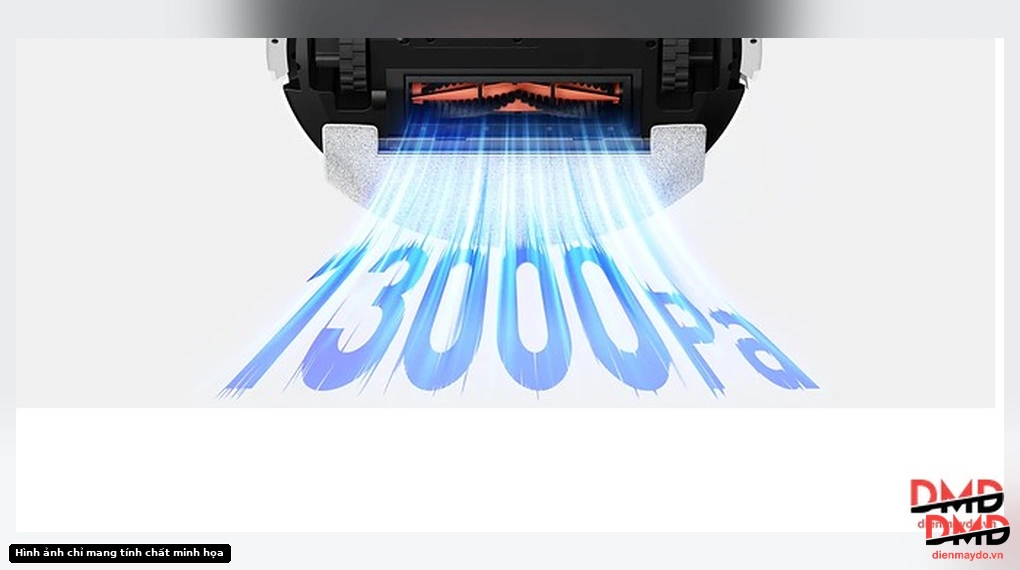 Underside of the Robot hút bụi lau nhà MOVA E20s Pro Plus showing the main brush and suction power