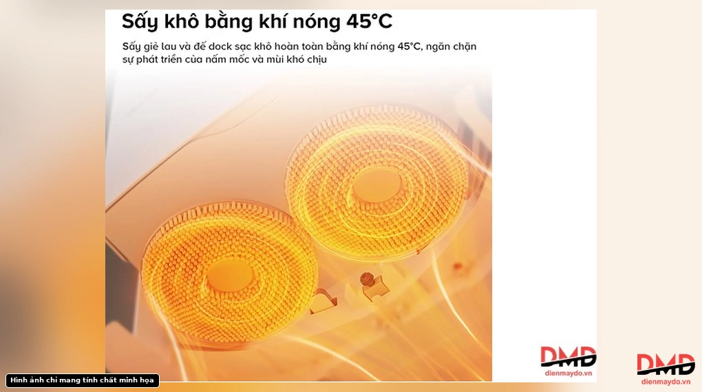 Robot hút bụi lau nhà Roborock Qrevo C Pro mop drying mechanism inside the docking station