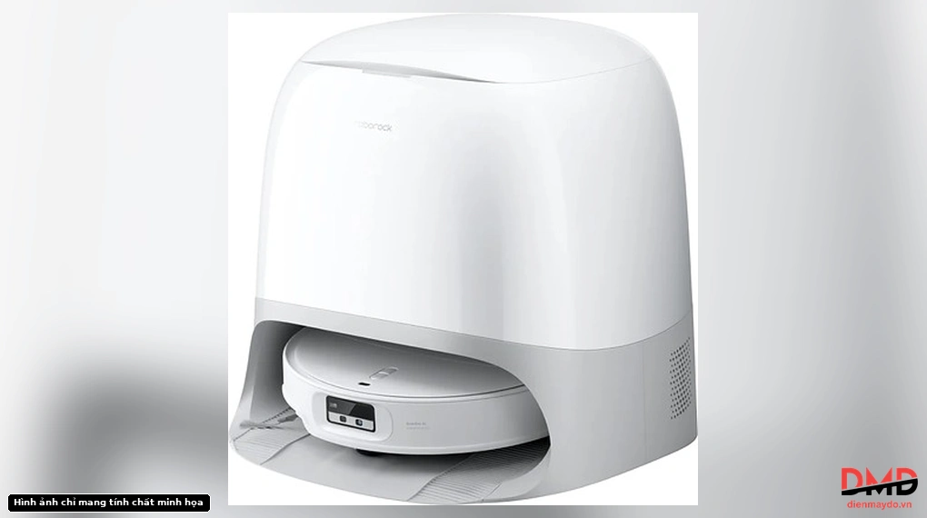 Robot hút bụi lau nhà Roborock Qrevo Curv 2 Pro docked in its base station