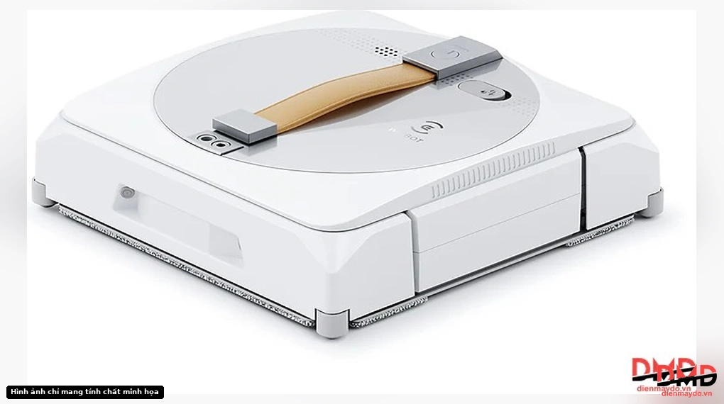 Angled view of Robot lau kính Ecovacs WINBOT W1 PRO lying flat showing side profile