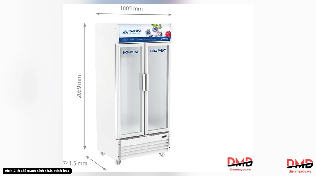 Tủ mát Hòa Phát 812 lít HSR-D6812 - Dimensions