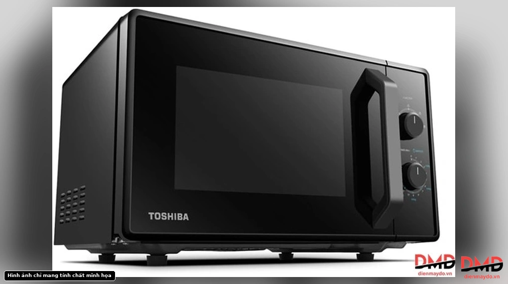 Left angled view of Lò vi sóng Toshiba MW2-MM24PC(BK) 24 lít showing side ventilation