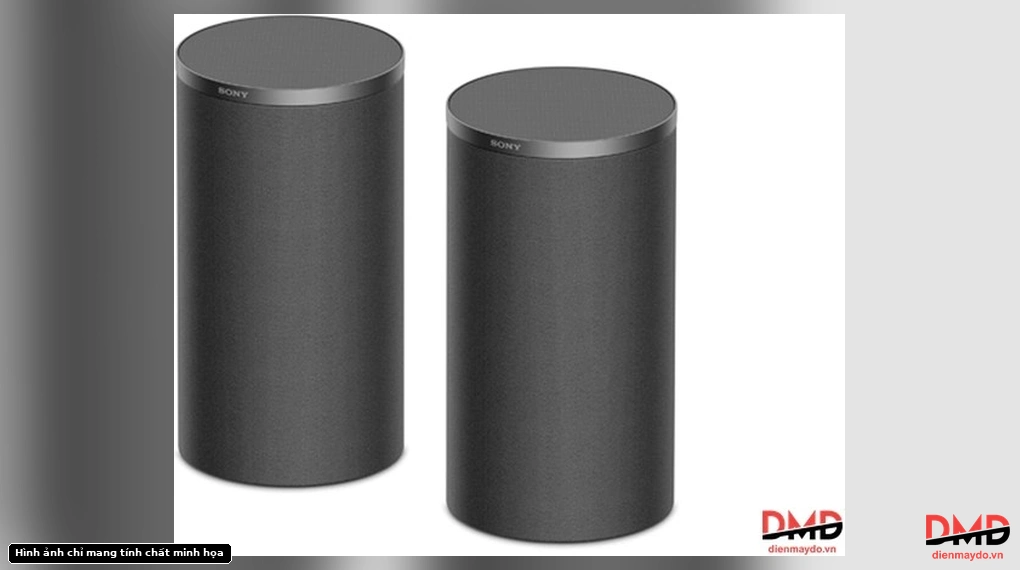 Angled view of two Loa Sau Không Dây Sony SA-RS9 //Z SP1 speakers