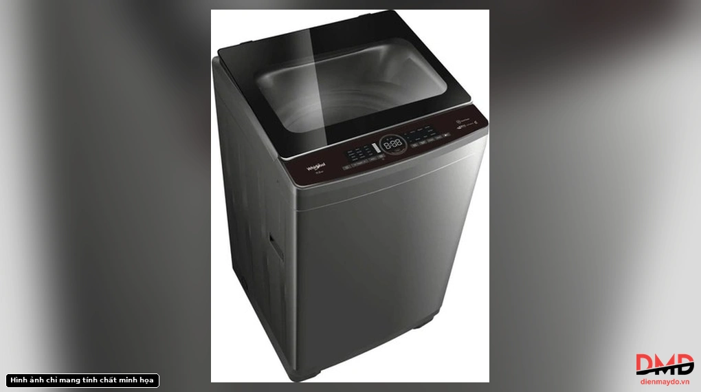 Top angled view of Máy giặt Whirlpool Inverter 11.5 kg VWIID11502FG showing control panel