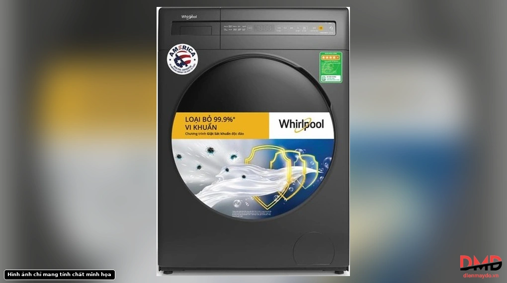 Front view of Máy giặt sấy Whirlpool Inverter 9.5/7 kg WWEB95702FG