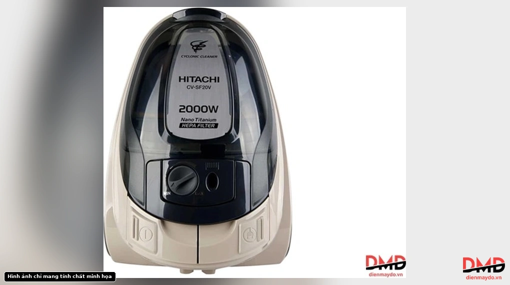 Top view of Máy hút bụi Hitachi CV-SF20V (24CV-LBR) 2000W showing power dial and buttons