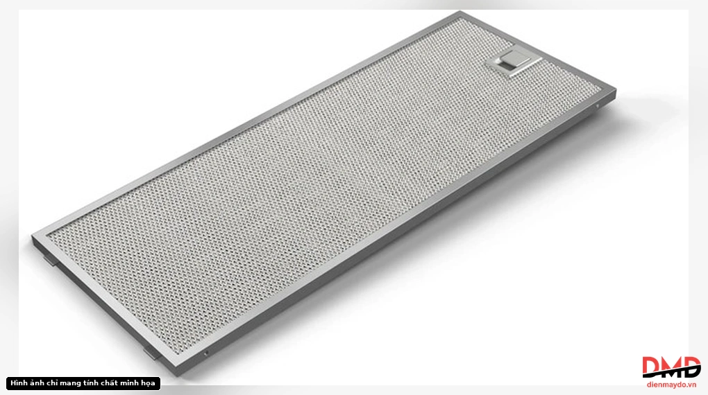 Close-up of the metal mesh grease filter for Máy hút mùi âm tủ Bosch DFS097A51B