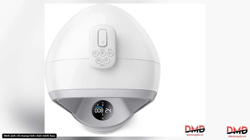 Top view showing remote control and display of Máy lọc không khí Philips Và Quạt 2 trong 1 AMF765/30
