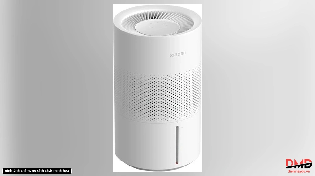 Angled front view of the Máy Tạo Độ Ẩm Smart Evaporative Humidifier EU ( Xiaomi BHR8532EU ) highlighting the top grille and cylindrical shape.