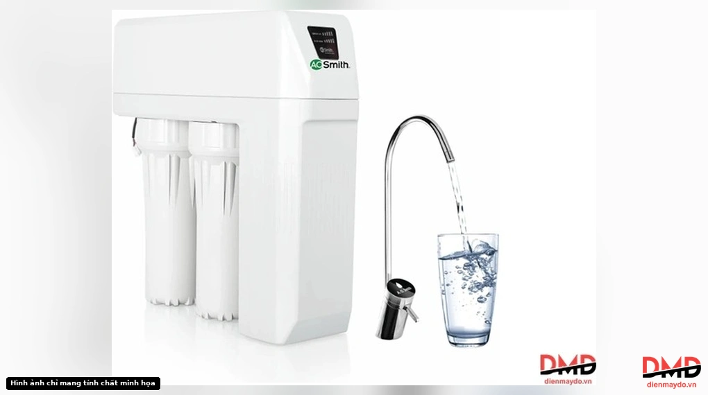 Máy lọc nước A. O. Smith R400E - Thiết kế tổng thể góc 3/4 và vòi lấy nước