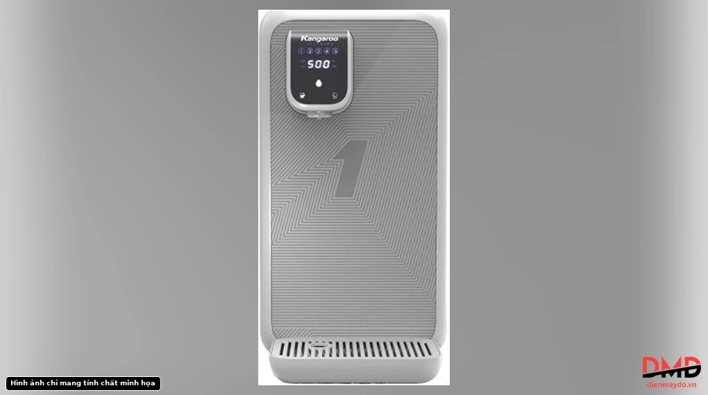 Front view of Máy lọc nước Hydrogen Ion Kiềm Để Bàn Kangaroo KG400HD showing the digital control panel and drip tray