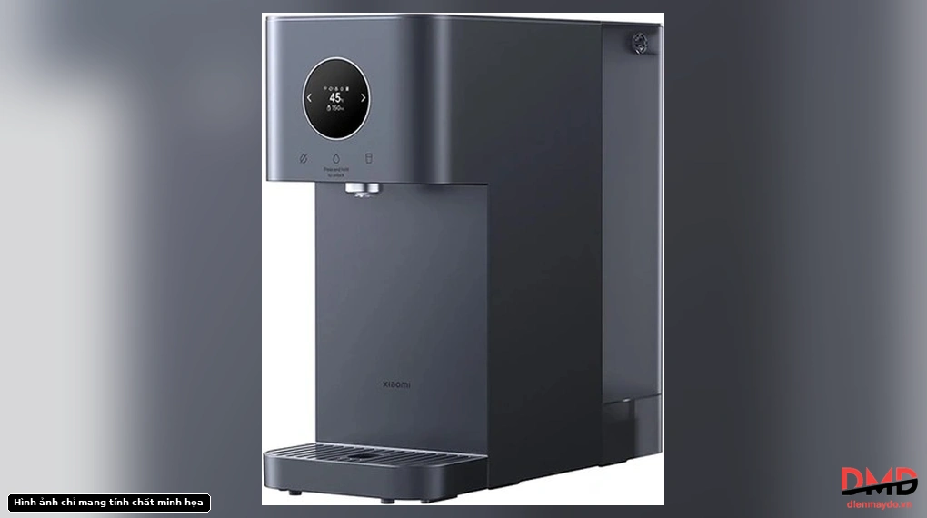 3/4 front view of Máy lọc nước Smart Filtered Water Dispenser Pro EU ( Xiaomi BHR8175EU ) showing control panel and drip tray