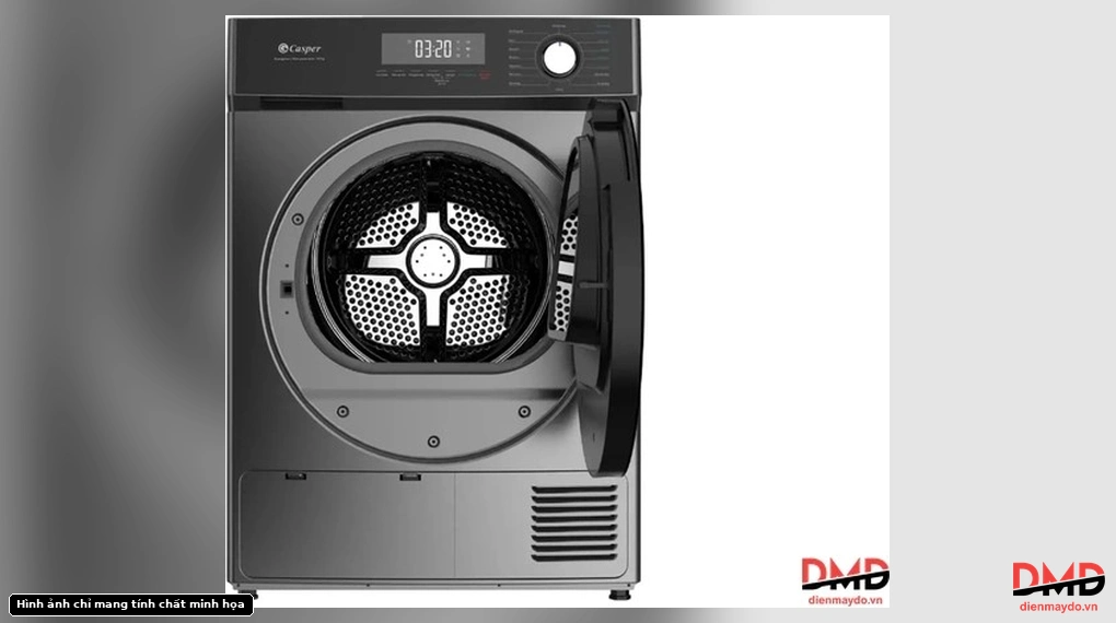 Mặt trước mở cửa Máy sấy bơm nhiệt Casper 9 kg TD-P9HG1
