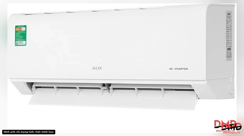 Right angle view of the Điều hòa AUX Inverter 1 HP AW10CAA4DI-3VN indoor unit with open louver