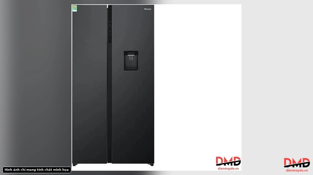 Front exterior view of Tủ lạnh Hisense Inverter 550 lít RS708N4EBND with doors closed