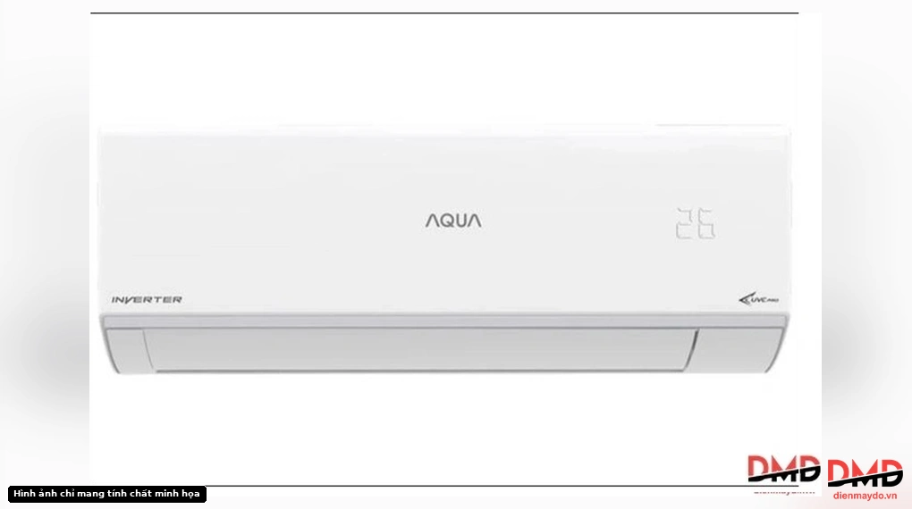 Front view of Điều hòa Aqua Inverter 1.5 HP AQA-RUV13RB5 indoor unit with closed louver
