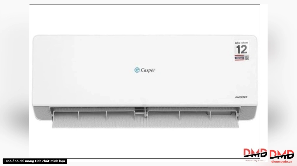 Front view of Điều hòa Casper Inverter 1.5 HP QC-12IU36A indoor unit, open louver