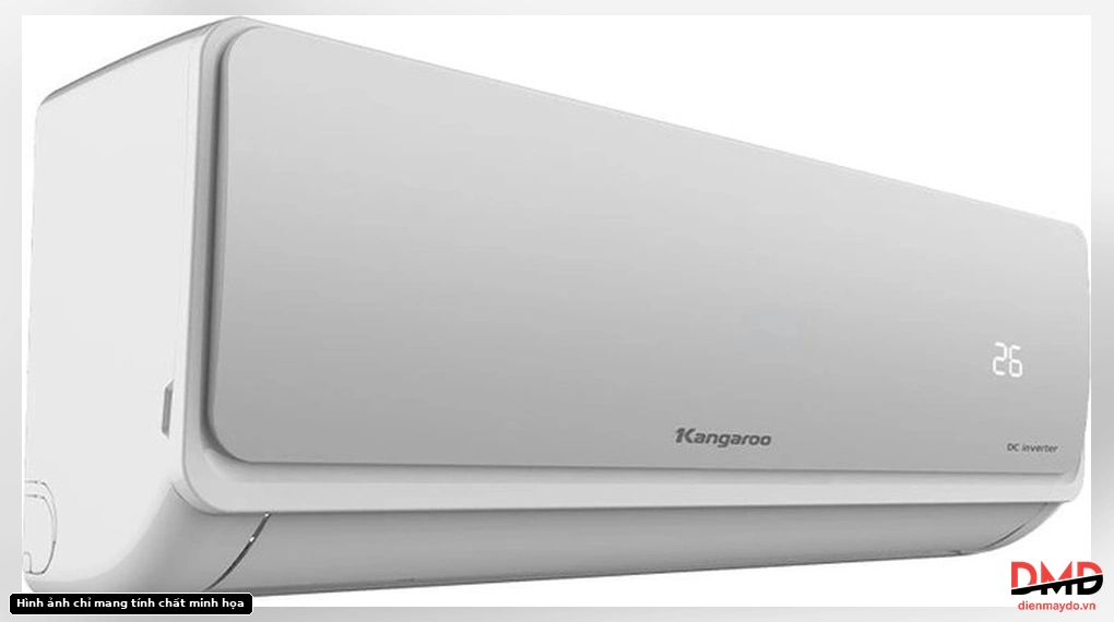 Left angled view of the Điều hòa Kangaroo Inverter 1.5 HP KG12ACI indoor unit