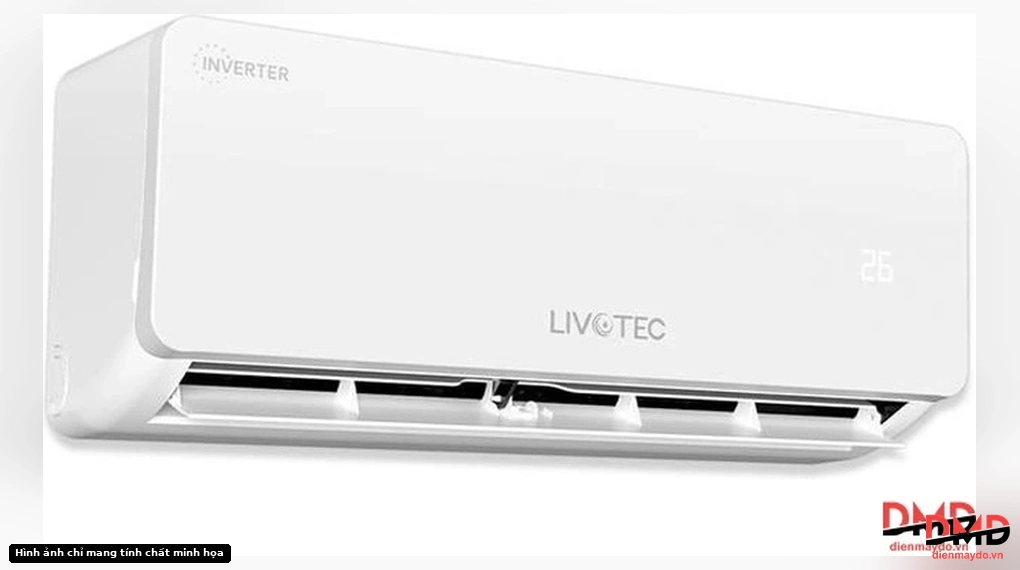Left angled view of Điều hòa Livotec Inverter 1 HP DHV09J indoor unit