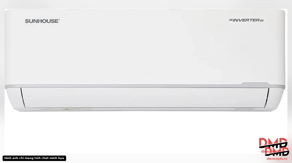 Front view of Điều hòa Sunhouse Inverter 1.5 HP SHR-AW12IC650 indoor unit with closed louver