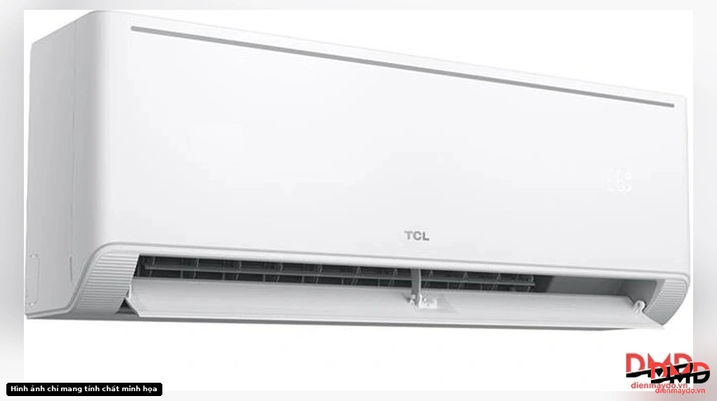 Angled view of Điều hòa TCL Inverter 1 HP TAC-BR10CSV/TB indoor unit, louver open