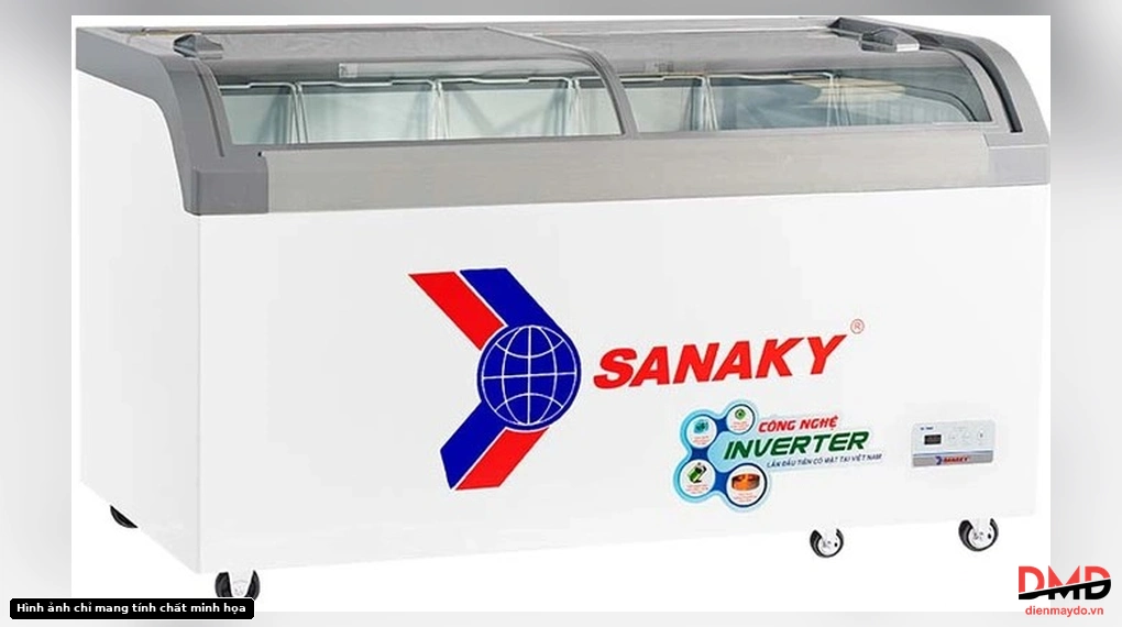 Góc nhìn nghiêng mặt trước của Tủ đông Sanaky Inverter 500 lít VH-899K3A