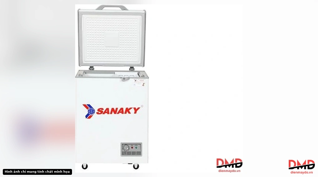 Tủ đông Sanaky 100 lít VH162HY2 front view open lid