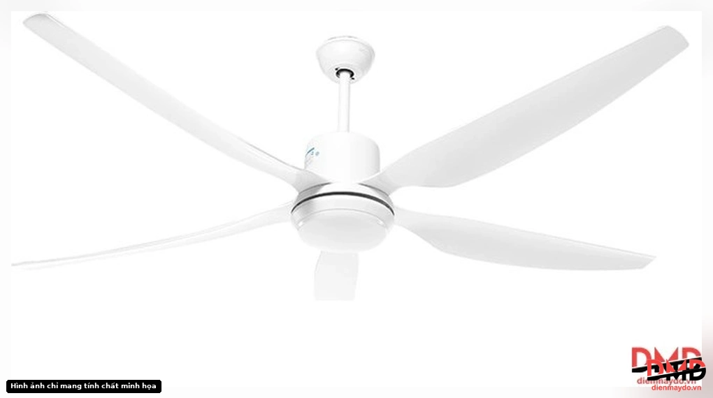 Quạt trần AC 5 cánh ACF03D665 50W angled bottom view