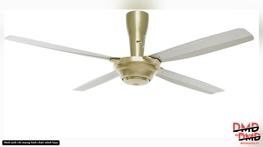 Góc nhìn nghiêng từ dưới của Quạt trần KDK 4 cánh M56PR(GD) 59W