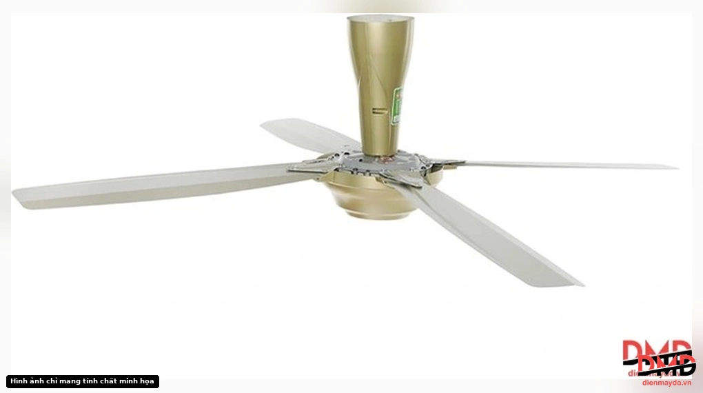 Góc nhìn nghiêng từ trên của Quạt trần KDK 4 cánh M56PR(GD) 59W