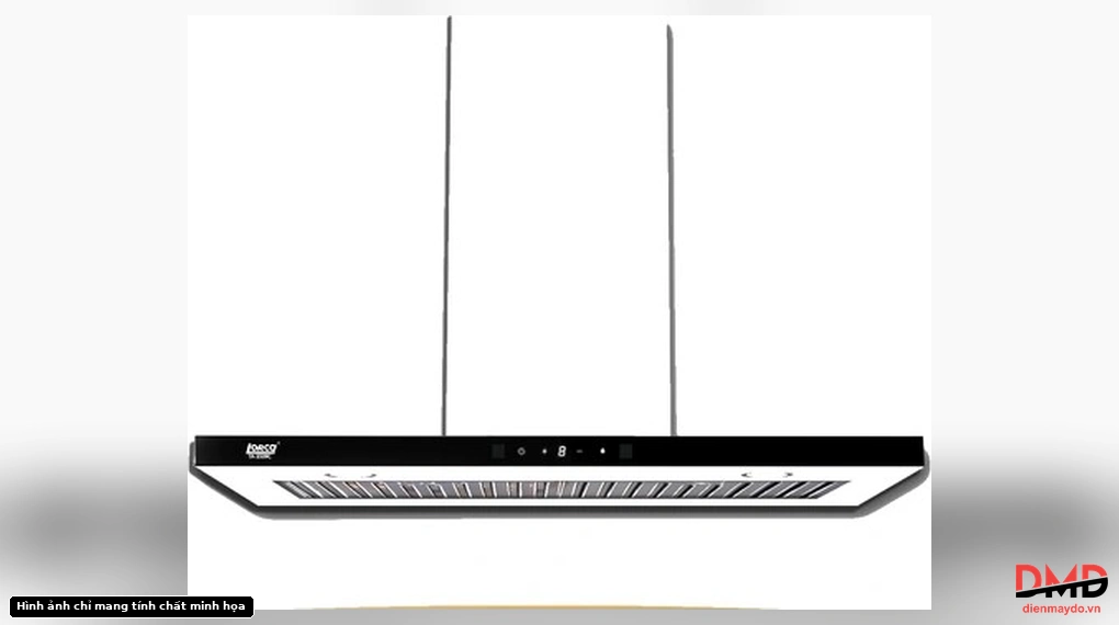 Mặt trước và mặt dưới của Máy hút mùi treo tường 90cm Lorca TA 3509C-90
