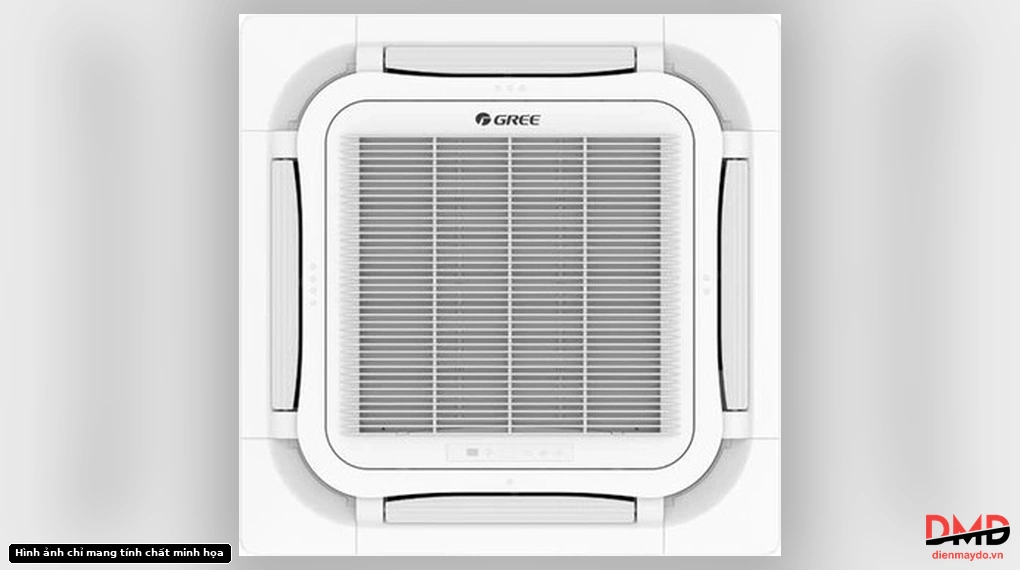 Direct bottom view of Điều hòa Gree Inverter 2 HP GCC18S6IA ceiling cassette indoor unit panel