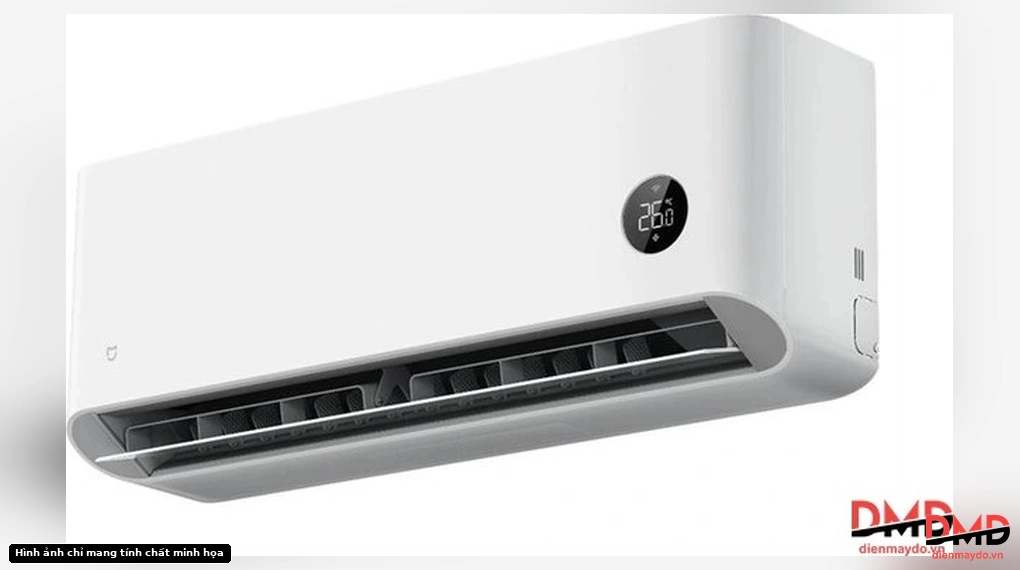 Bottom angle view of Điều hòa Xiaomi Mijia Pro Eco Inverter 1 HP ASC-09W/N1C5-VN indoor unit showing air louvers
