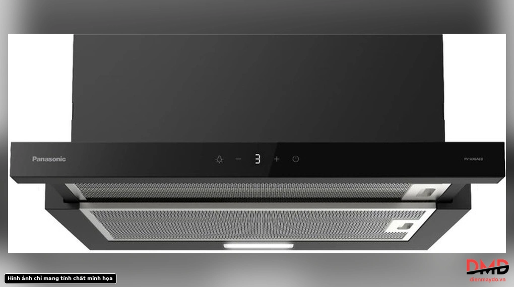 Front view of Máy hút mùi Panasonic FV-UX6AEBYUE with extended visor