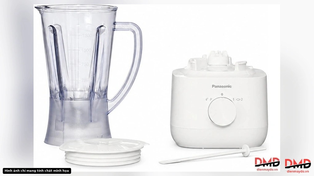 Máy xay sinh tố Panasonic MX-EP3101WRA disassembled parts including jar, base, lid, and stirrer