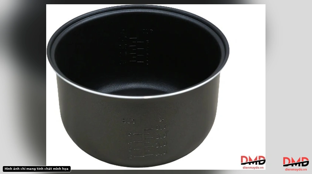 Inner pot of Nồi cơm điện Panasonic SR-MVN10LRAX 1 lít showing measurement markings