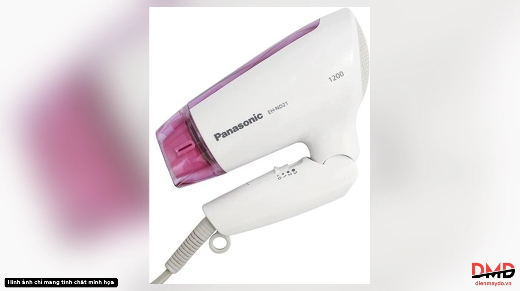 Folded side view of Panasonic EH-ND21-P645 1200W hair dryer