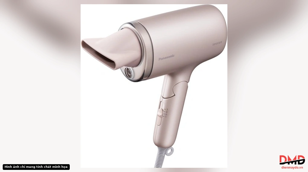 Angled front view of Máy sấy tóc Panasonic EH-NA7M-P645 1600W with the concentrator nozzle accessory attached